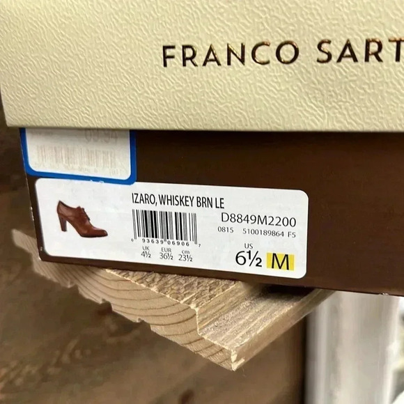 FRANCO SARTO IZARO, WHISKEY BROWN LEARHER SIZE 6.5 - Picture 6 of 12